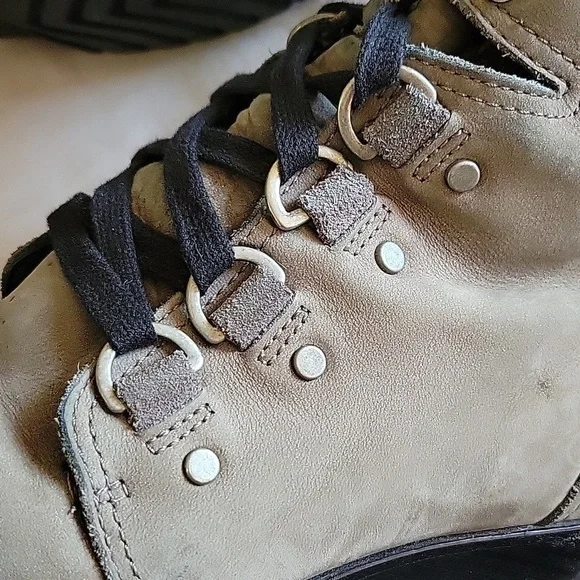 Sorel Sleep After Hour Lace Up Gray Leather Boots US7 - Picture 6 of 7